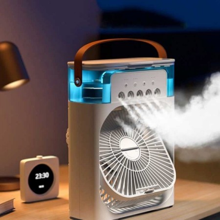 Portable table top air conditioner | kitchen fans for home cooking | emergency light with fan | duet mini powerful personal table cooling fan | mini air cooler for room cooling