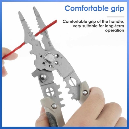 Multifunctional Wire Stripper Professional Wire Stripping Tool with Non-slip Handle Electrician Pliers for Easy Cable Crimping Multifunctional Durable Cable Wire Stripper