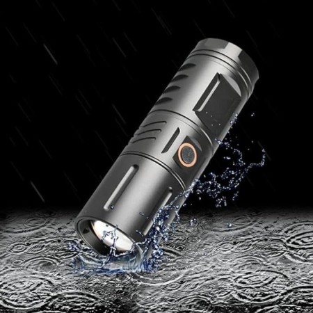 10000 mAh 3000 Lumens High Brightness Waterproof Rechargeable LED Zoom Torch